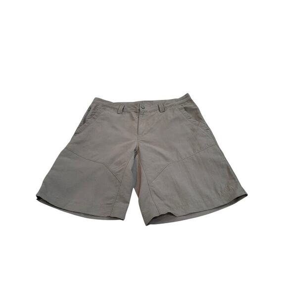The North Face Cargo Shorts Size 38 7 Pockets Khaki Hiking Athletic 100% Nylon - Picture 1 of 14